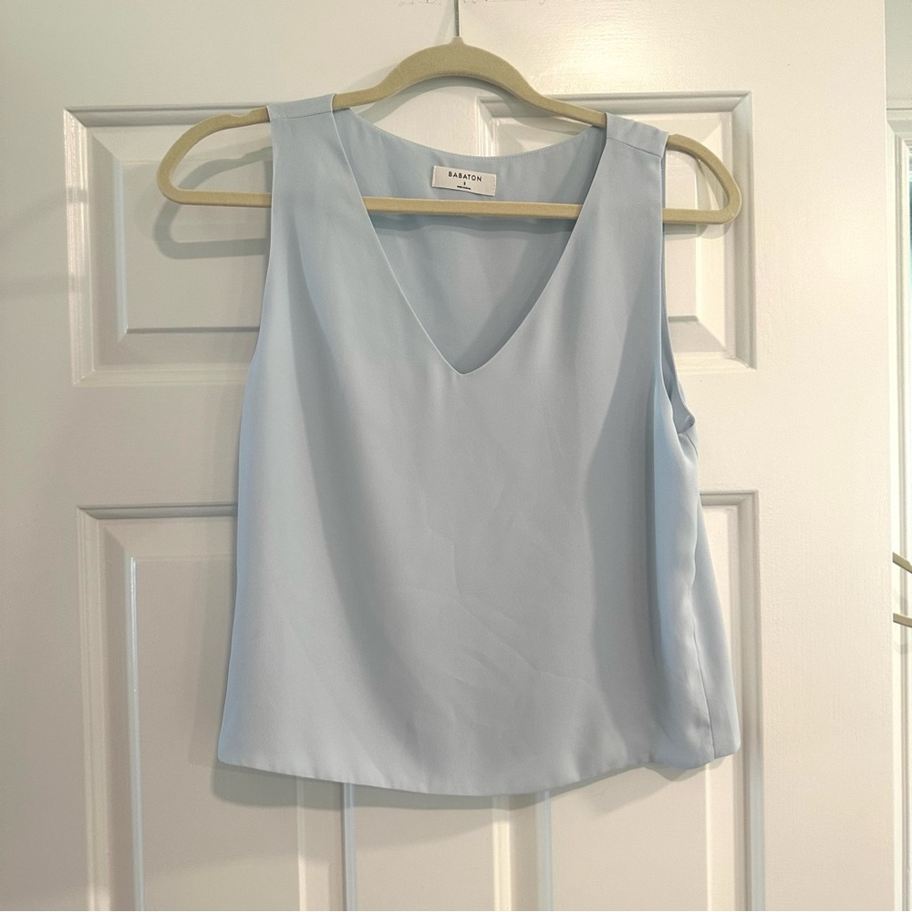 Aritzia Babaton Sleeveless Blouse - Blue - Size S